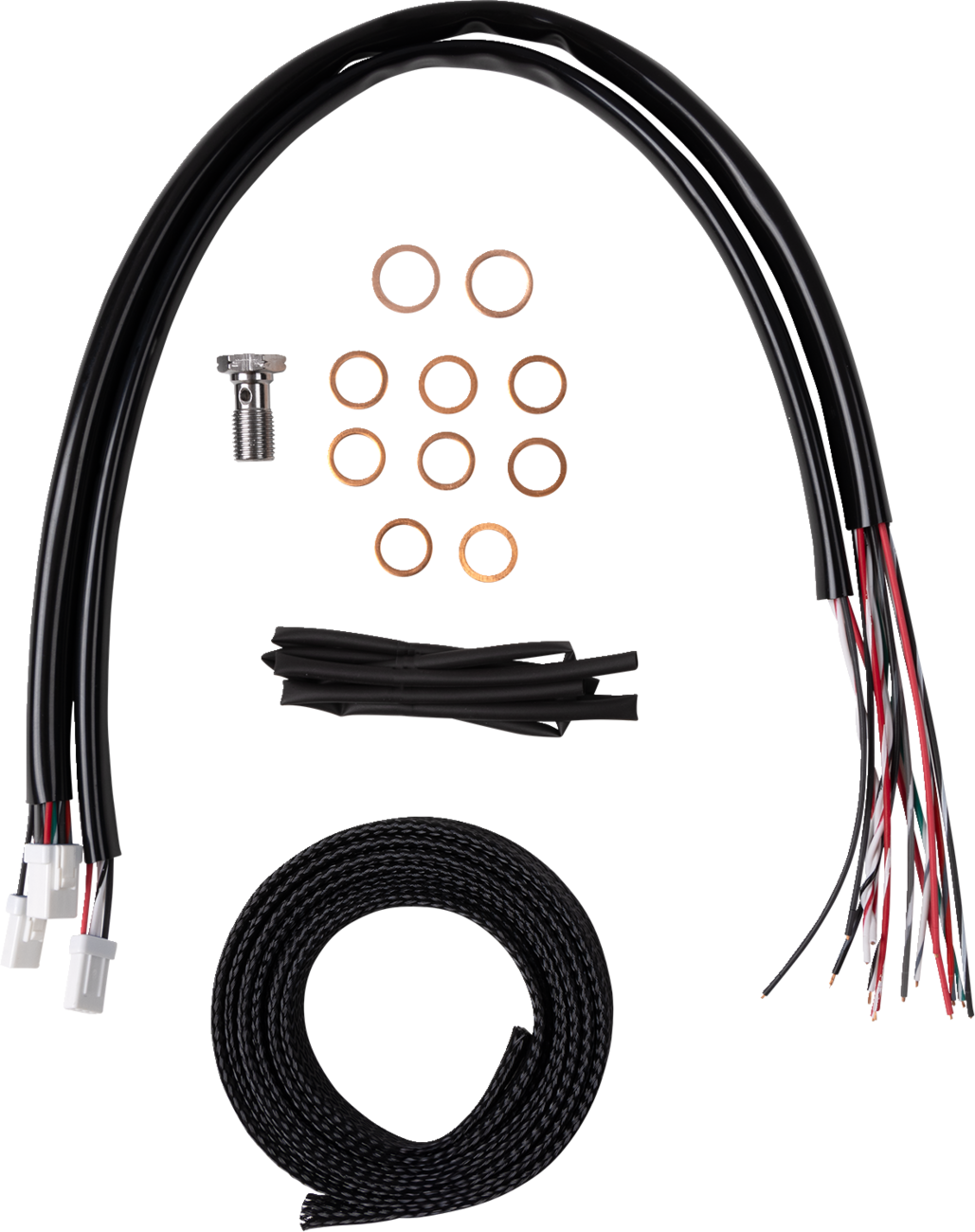 LA CHOPPERS Complete Stainless Braided Handlebar Cable/Brake Line Kit - 18"-20" Handlebars - '23-'25 Touring LA-8059KT2-19