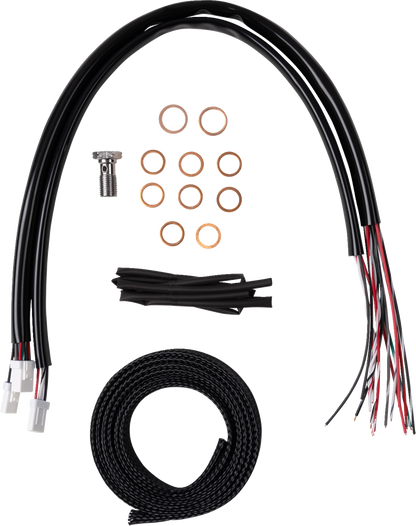 LA CHOPPERS Complete Stainless Braided Handlebar Cable/Brake Line Kit - 18"-20" Handlebars - '23-'25 Touring LA-8059KT2-19