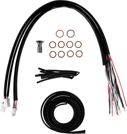 LA CHOPPERS Complete Stainless Braided Handlebar Cable/Brake Line Kit - Stock Bars - '23-'25 Touring LA-8059KT2-08