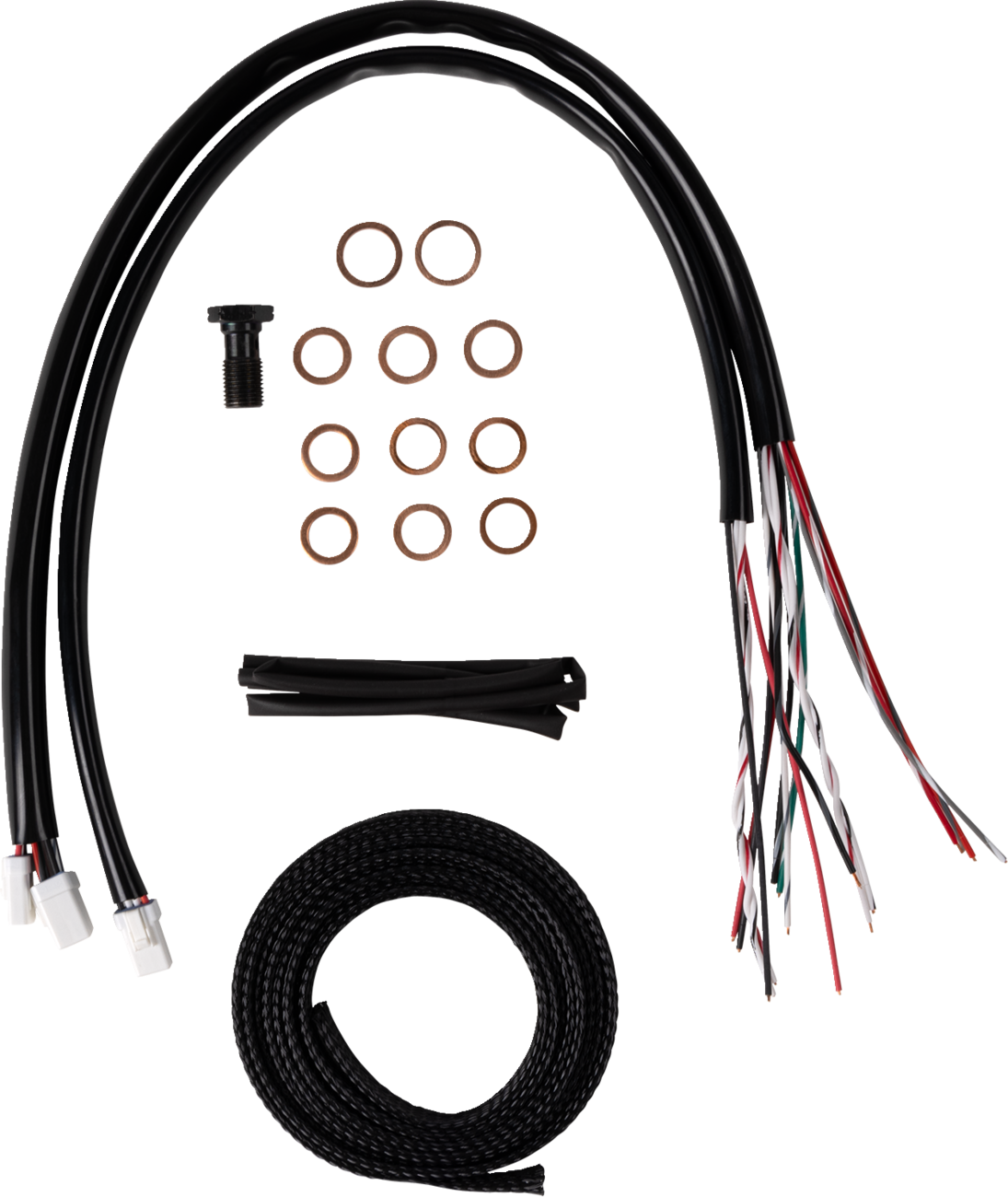 LA CHOPPERS Complete Midnight Braided Cable Kit - Stock Handlebars - '23-'25 Touring LA-8059KT2-08M