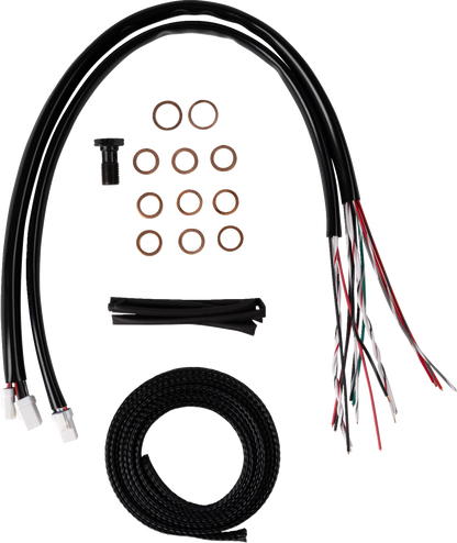 LA CHOPPERS Complete Midnight Braided Cable Kit - Stock Handlebars - '23-'25 Touring LA-8059KT2-08M
