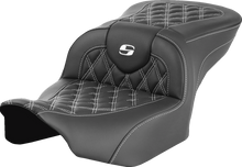 SADDLEMEN RoadSofa™ Seat - without Backrest - Lattice Stitch - White Stitch - FLTR/FLHX '23-'24 823-07-18206