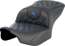 SADDLEMEN Roadsofa™ Seat - without Backrest - Blue Lattice Stitch - FLTR/FLHX '23-'24 823-07-18201