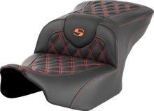 SADDLEMEN Roadsofa™ Seat - without Backrest - Orange Lattice Stitch - FLTR/FLHX '23-'24 823-07-18203