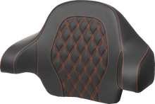 SADDLEMEN Tour-Pak® Backrest Pad - Lattice Stitch - Orange Stitch - FL '14-'24 814-07-15003