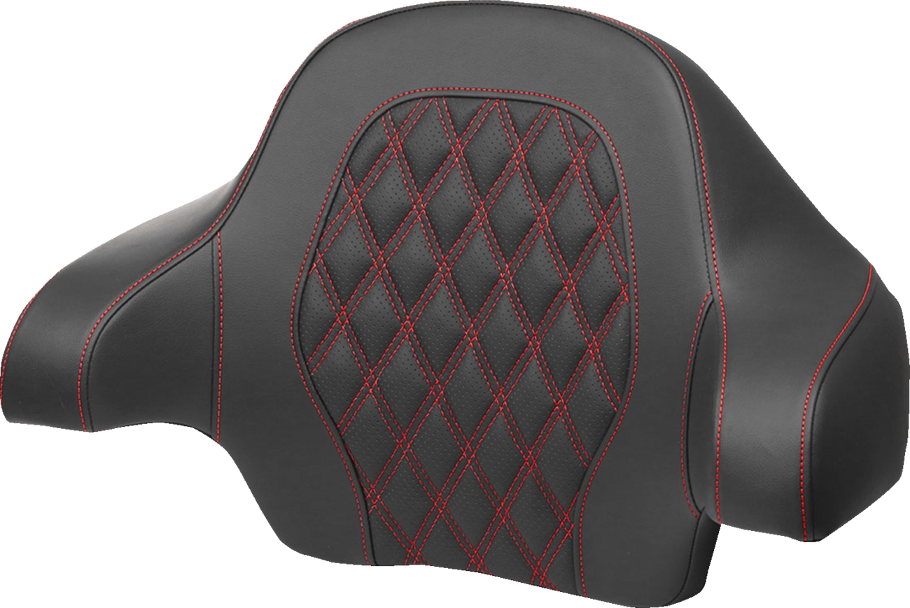 SADDLEMEN Tour-Pak® Backrest Pad - Lattice Stitch - Red Stitch - FL '14-'24 814-07-15004