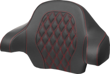 SADDLEMEN Tour-Pak® Backrest Pad - Lattice Stitch - Red Stitch - FL '14-'24 814-07-15004