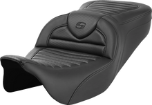 SADDLEMEN Roadsofa™ Seat - without Backrest - Tuck-n-Roll - Carbon Fiber - FL '08-'23 808-07B-20400