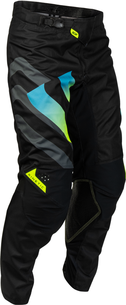 Kinetic Volt Pants Black/Grey/Teal/Yellow Sz 30