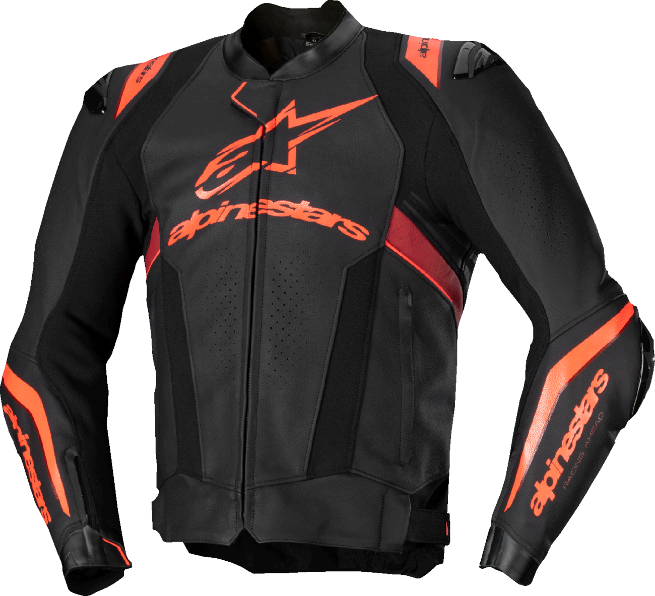 ALPINESTARS Missile v3 Ignition Leather Jacket - Black/Red Fluo/Dark Red - US 42 / EU 52 3100325-1365-52