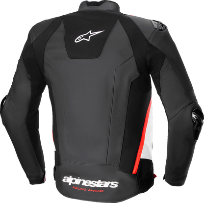 ALPINESTARS Missile v3 Leather Jacket - Black/White/Red Fluo - US 40 / EU 50 3100125-1231-50