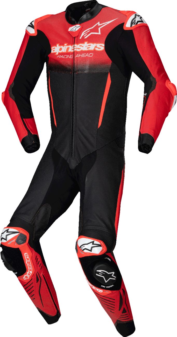 ALPINESTARS GP-R7 1-PC Leather Suit - Black/Mid Red - US 44 / EU 54 3150125-1405-54