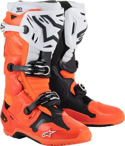 ALPINESTARS Tech 10 Enduro Boots - Fluorescent Orange/Black/White - US 12 / EU 47 2010025-4512-12