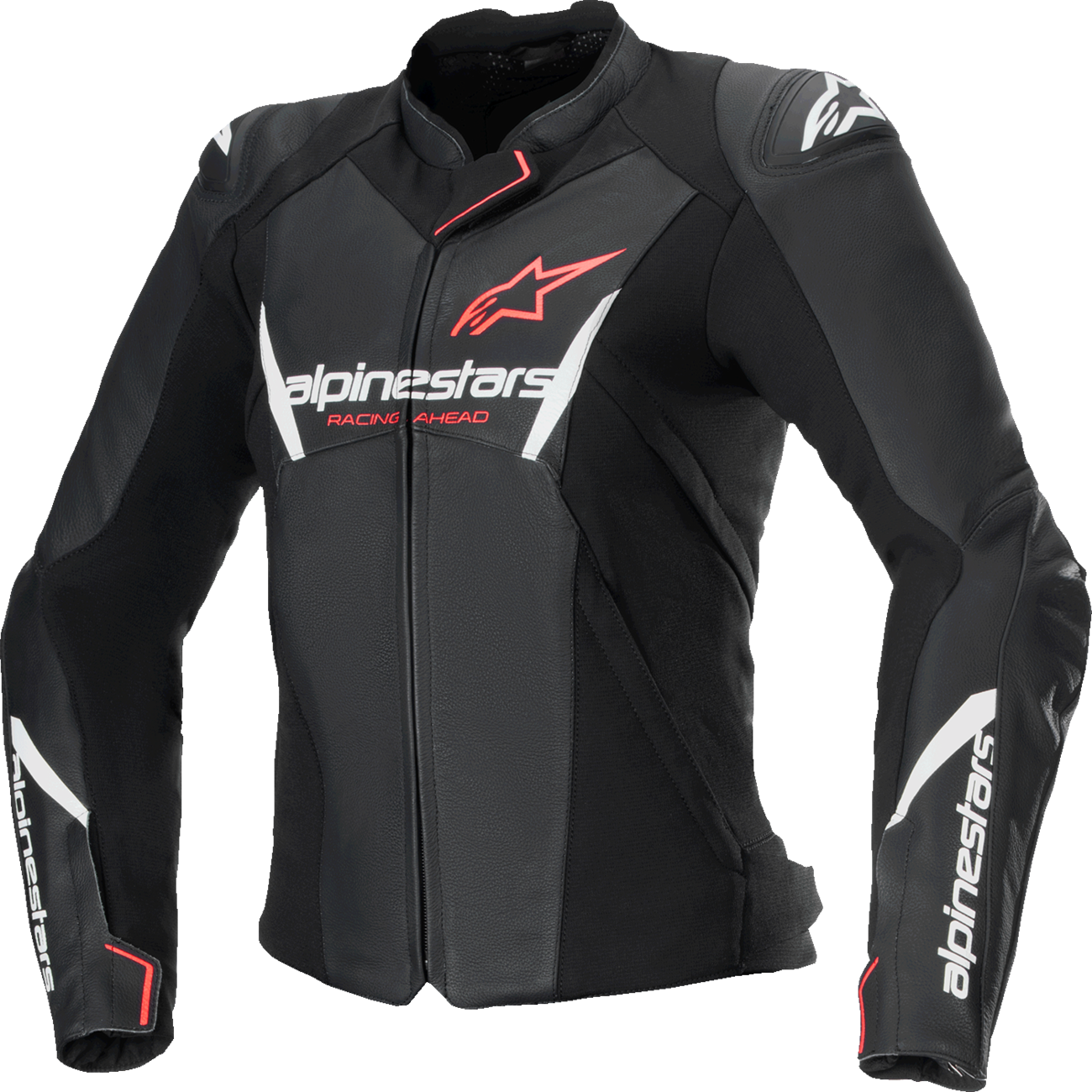ALPINESTARS Stella Faster v3 Leather Jacket - Black/White Fluo/Coral - US 12 / EU 48 3113625-1781-48