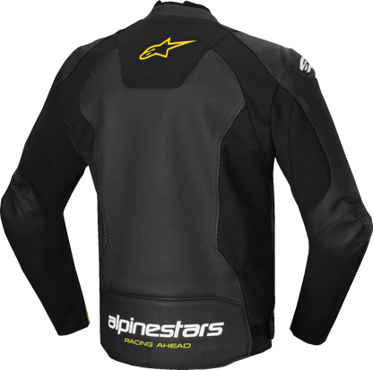 ALPINESTARS Faster v3 Airflow Leather Jacket - Black/White/Yellow Fluo - US 42 / EU 52 3103625-125-52
