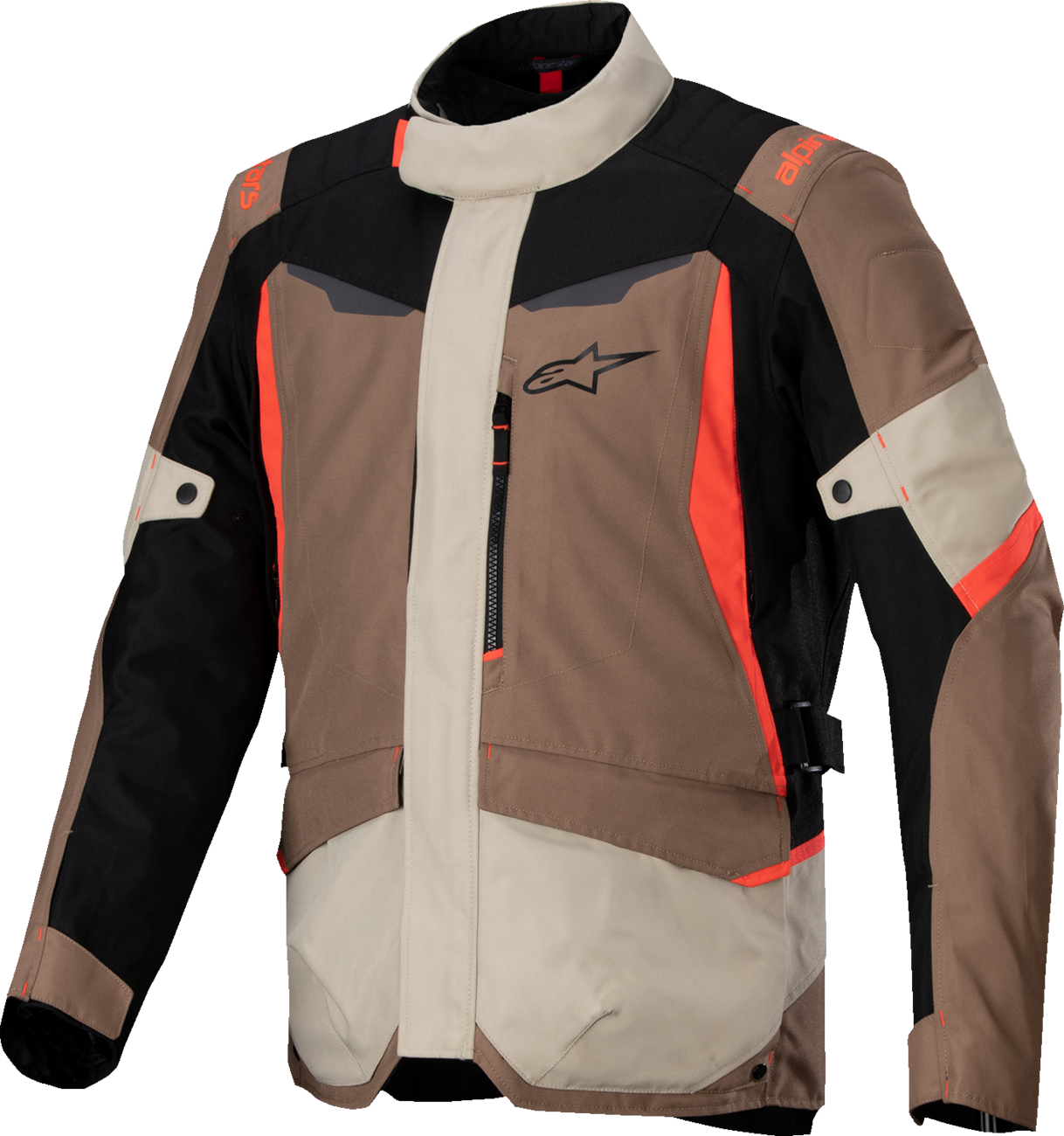 ALPINESTARS ST-1 WP Jacket - Dark Khaki/Sand/Black/Red Fluo - Large 3200625-866-L