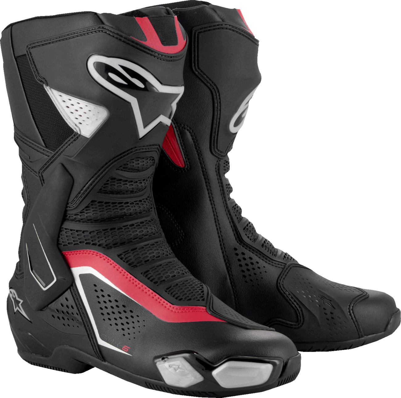 ALPINESTARS SMX-6 V3 Vented Boots - Black/Silver/Red - US 9.5/EU 44 2223225-199-44