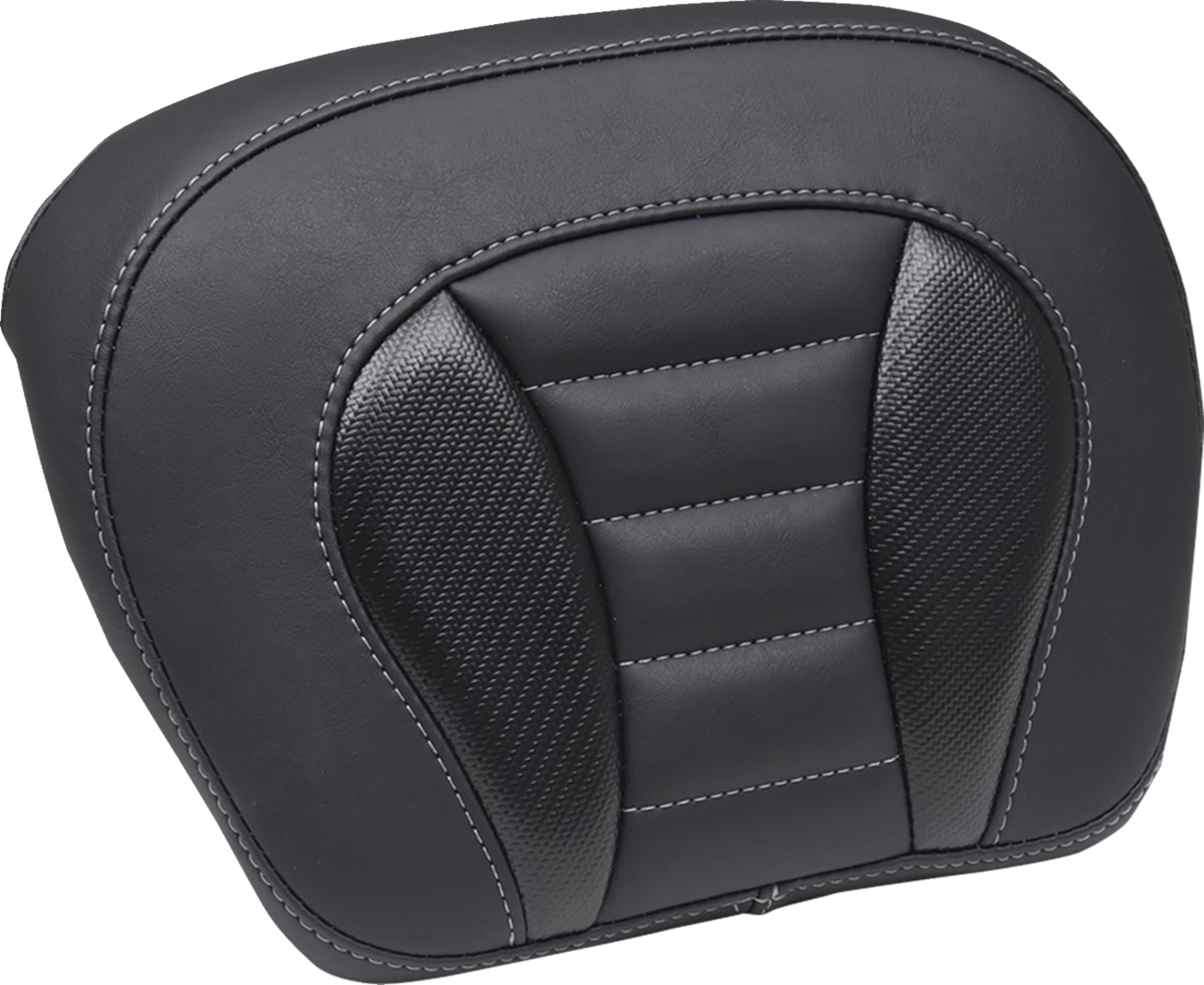 MUSTANG Deluxe Chopped Tour-Pak® Sissy Bar Pad - Black w/ Gunmetal Stitch - Touring 88405GM