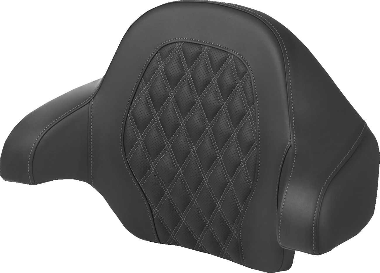 SADDLEMEN Tour-Pak® Backrest Pad - Lattice Stitch - Dark Gray Stitch - FL '14-'24 814-07-15002