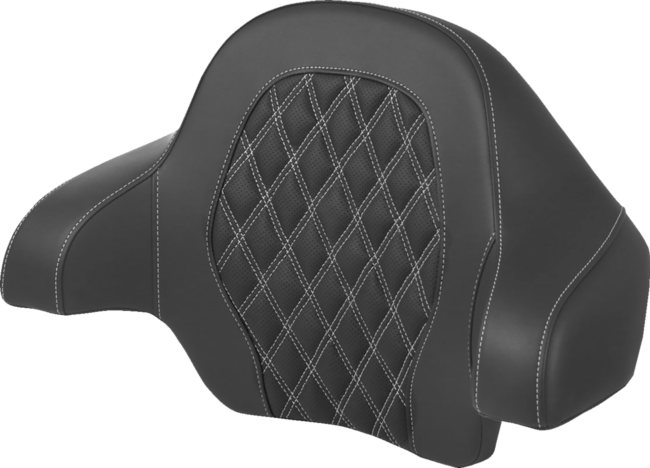 SADDLEMEN Tour-Pak® Backrest Pad - Lattice Stitch - White Stitch - FL '14-'24 814-07-15006