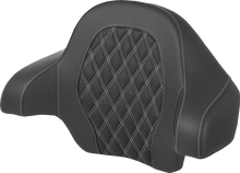 SADDLEMEN Tour-Pak® Backrest Pad - Lattice Stitch - White Stitch - FL '14-'24 814-07-15006