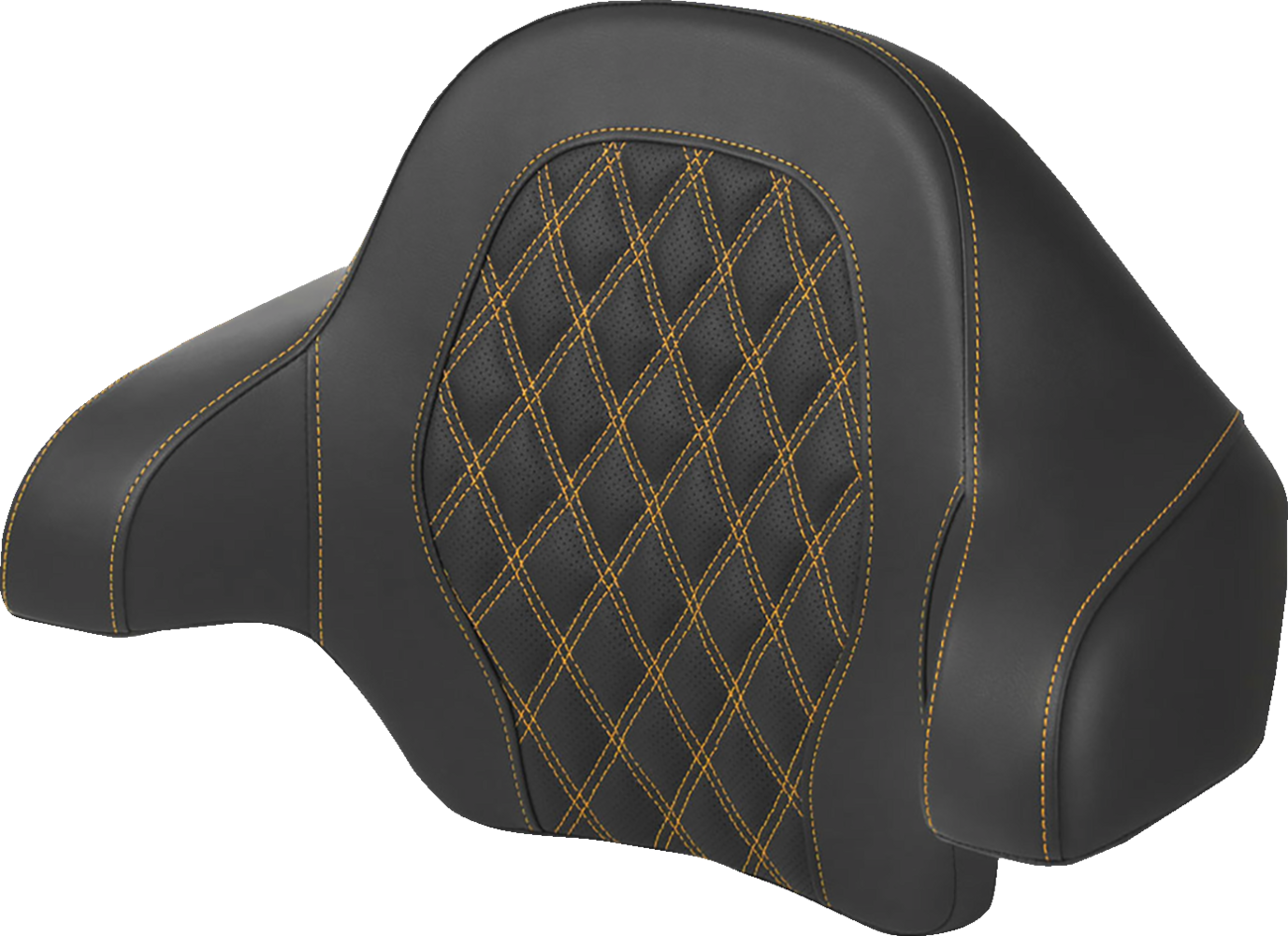 SADDLEMEN Tour-Pak® Backrest Pad - Lattice Stitch - Gold Stitch - FL '14-'24 814-07-15007