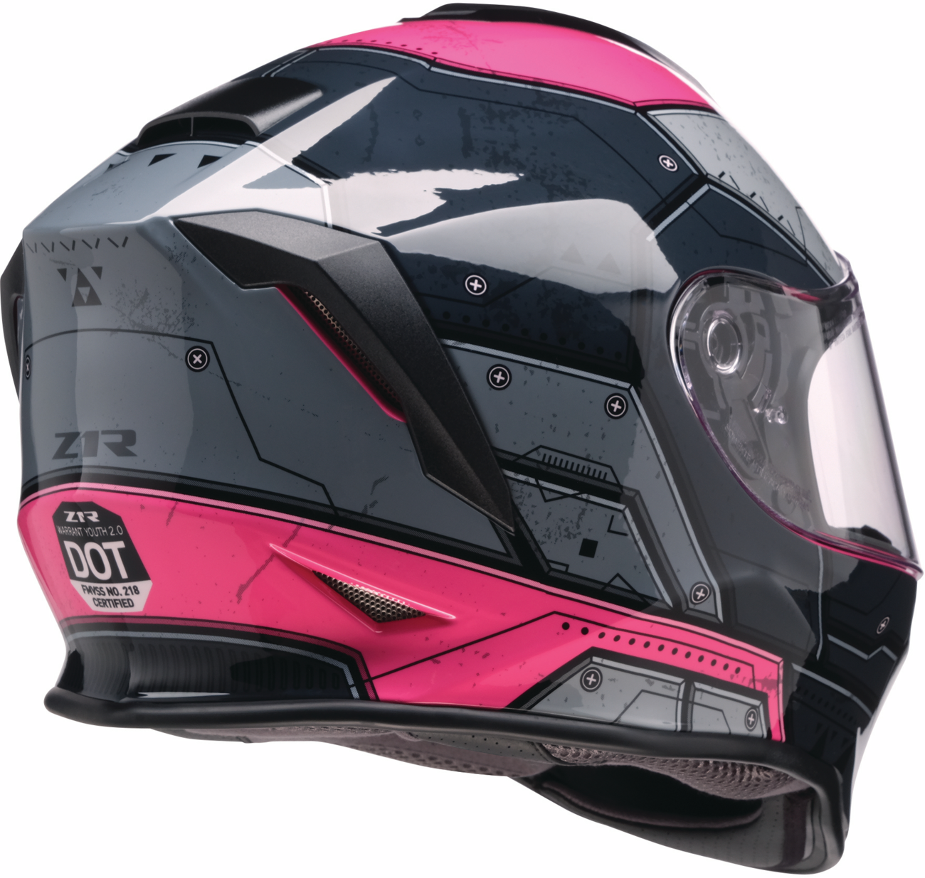 Z1R Youth Warrant 2.0 Helmet - Sentinel - Black/Pink - Small 0102-0295