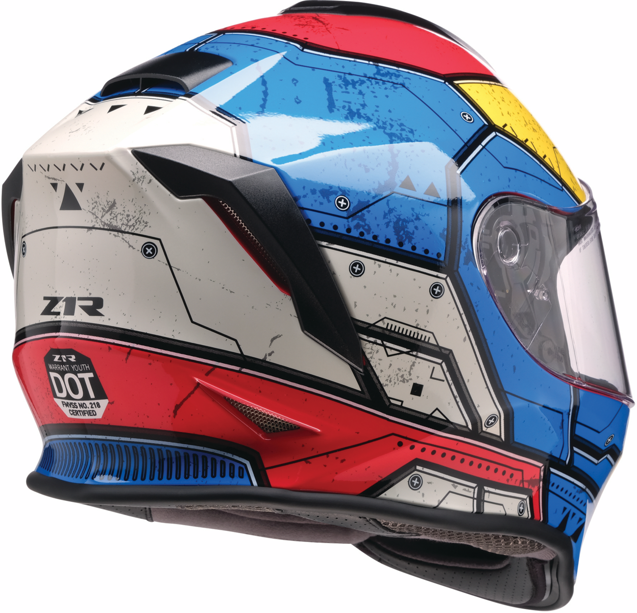 Z1R Youth Warrant 2.0 Helmet - Sentinel - Blue/Yellow - Medium 0102-0293