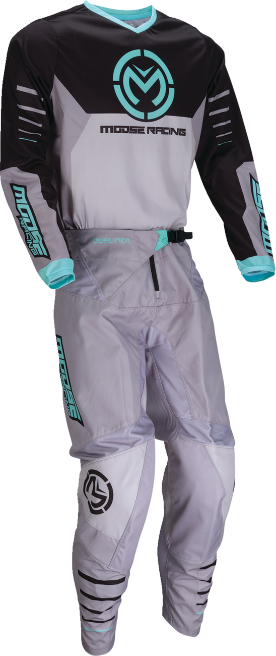 MOOSE OFFROAD Qualifier® Jersey - Gray/Teal - Medium 2910-8184