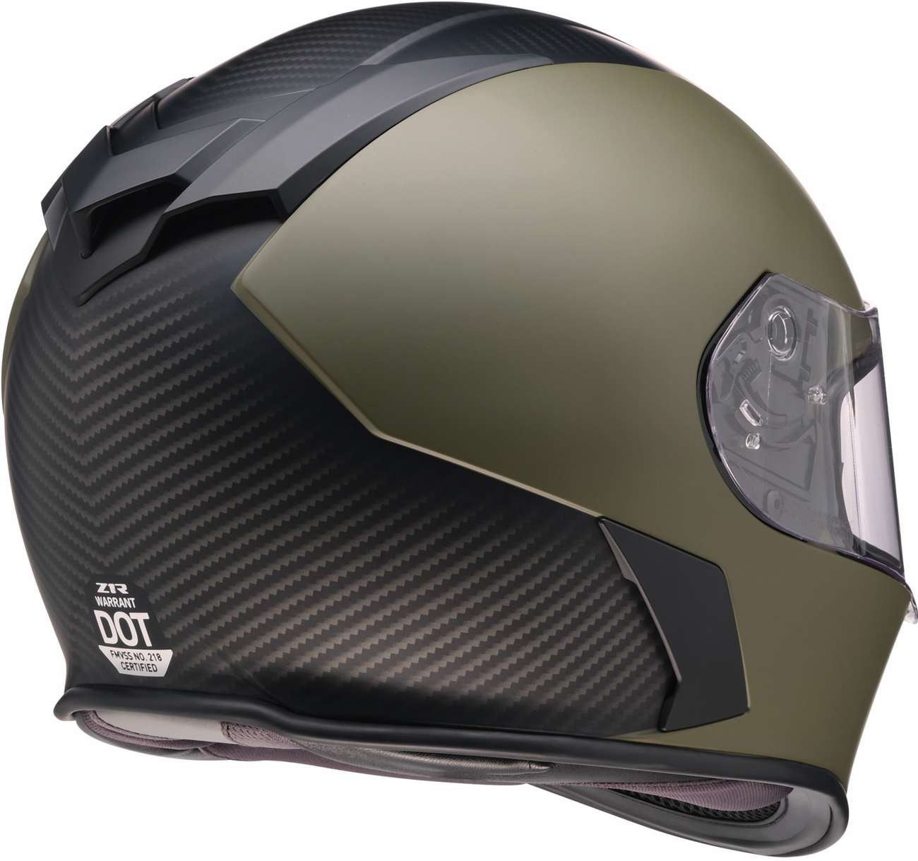 Z1R Warrant Helmet - Carbon - Green - Small 0101-17433