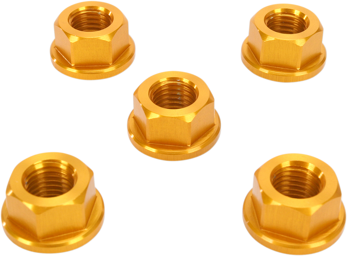 DRIVEN RACING Sprocket Nuts - 5-Bolt Hub - Gold - M10 x 1.25 DSN5GD