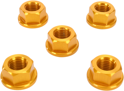 DRIVEN RACING Sprocket Nuts - 5-Bolt Hub - Gold - M10 x 1.25 DSN5GD