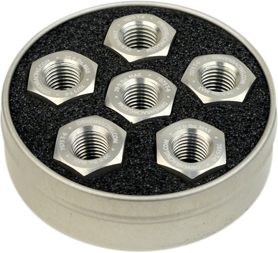 DRIVEN RACING Sprocket Nuts - 6-Bolt Hub - Silver - M10 x 1.0 DSN6SL