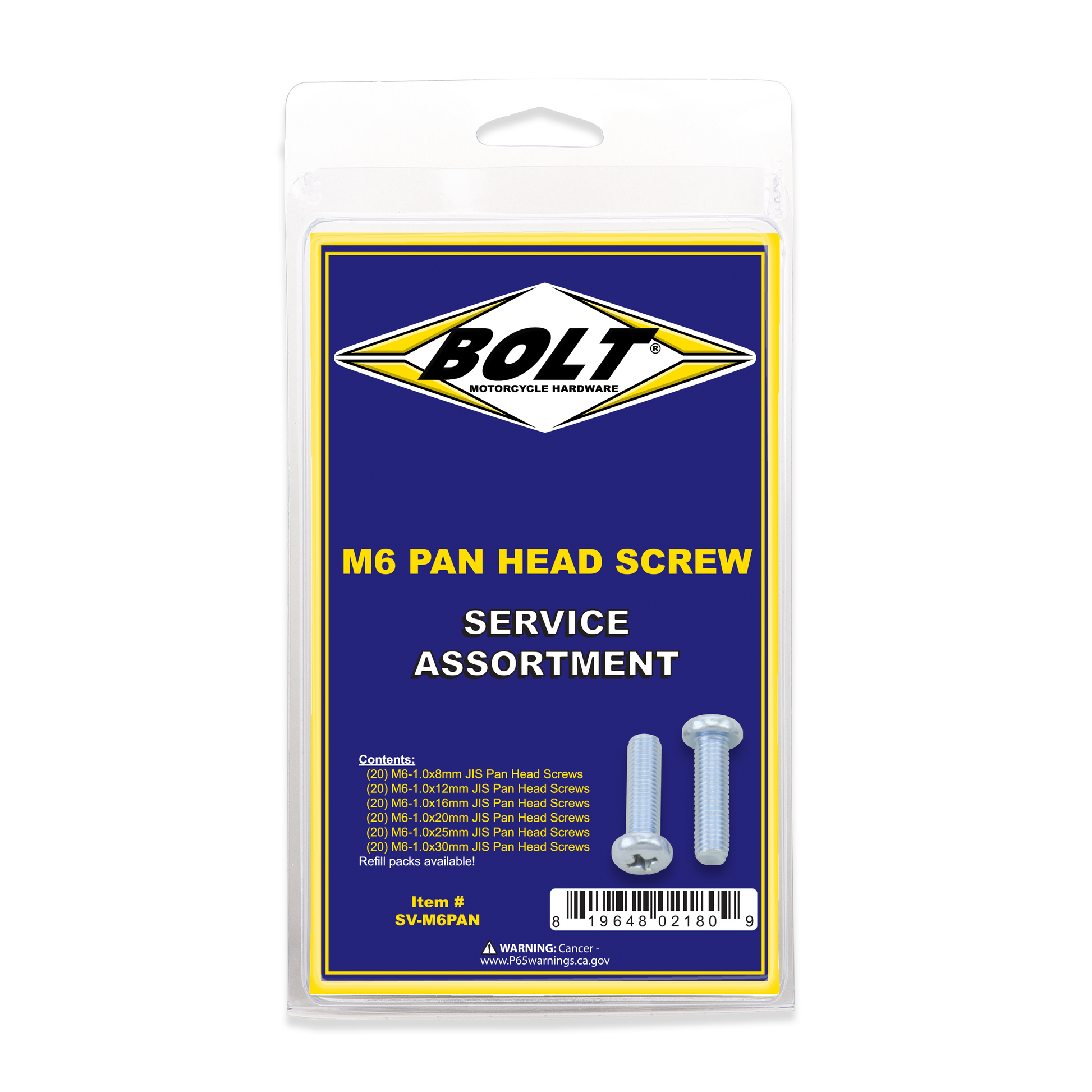 M6 Pan Head Phillips Assortment 120 Piece Kit