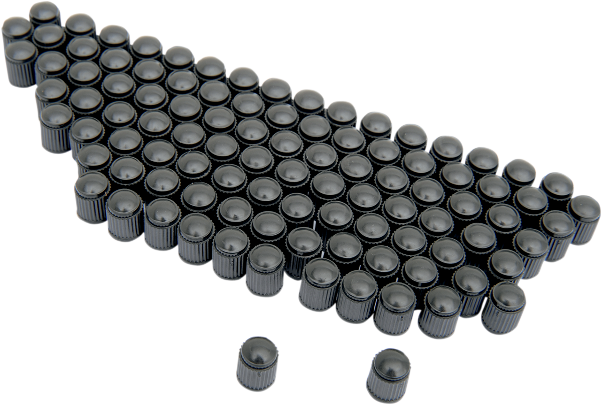 K&L SUPPLY Valve Stem Cap - Black - 100 Pack 32-9989