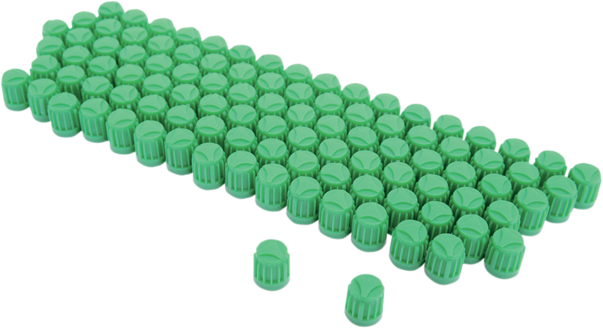 K&L SUPPLY Valve Stem Cap - Green - 100 Pack 32-9988