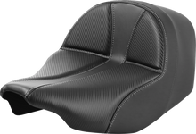 SADDLEMEN Dominator Solo Seat - Carbon Fiber w/ Silver Stitch - FLT/FLH '23-'24 823-07-0042