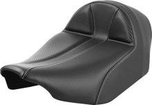 SADDLEMEN Dominator Solo Seat - Carbon Fiber w/ Silver Stitch - Extended Reach - FLT/FLH '23-'24 823-07E-0042