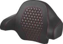 SADDLEMEN Tour Pack Backrest Pad - Honeycomb - Red Stitching - FL '14-'24 814-07-15104