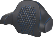 SADDLEMEN Tour Pack Backrest Pad - Honeycomb - Blue Stitching - FL '14-'24 814-07-15101
