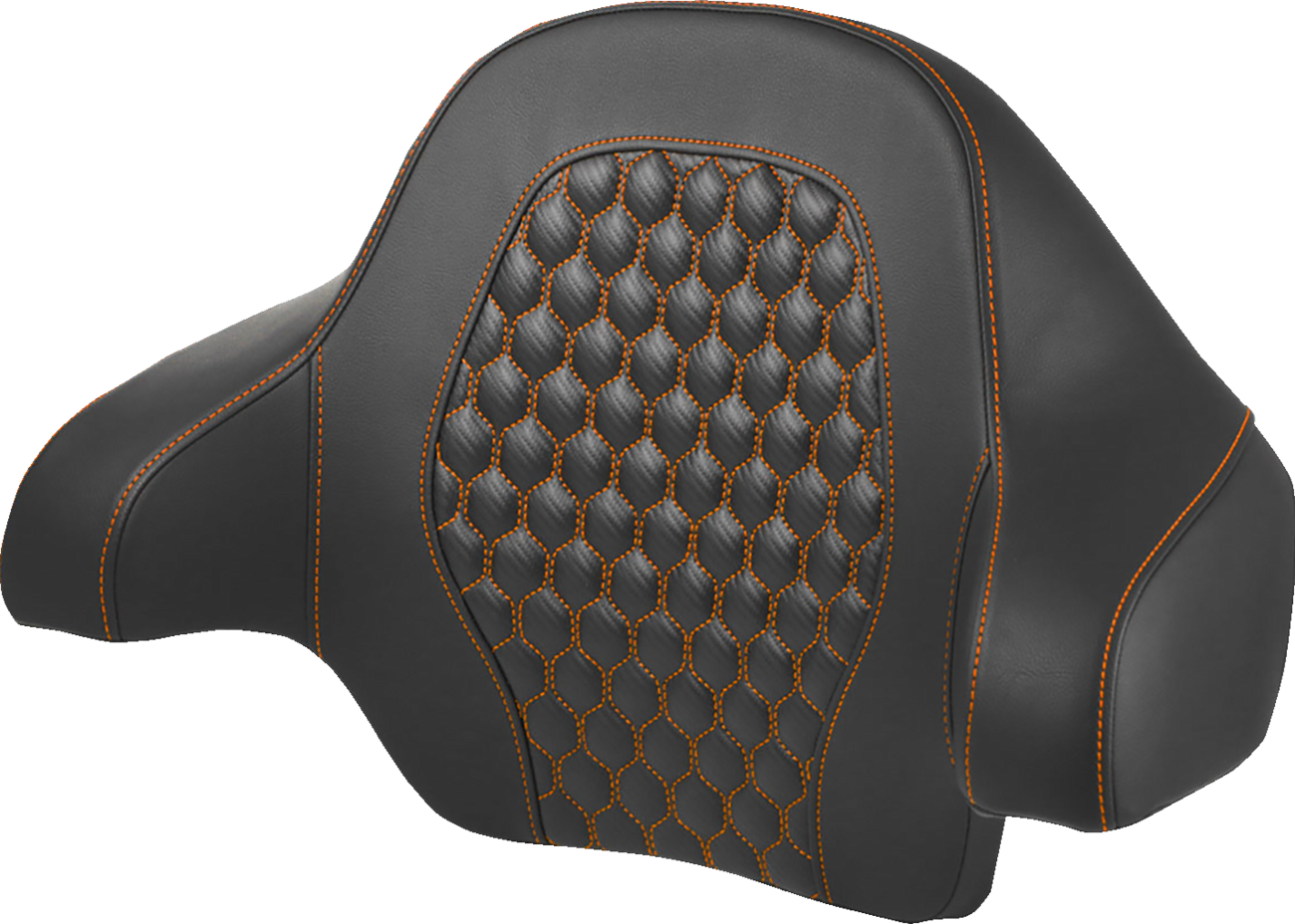 SADDLEMEN Tour Pack Backrest Pad - Honeycomb - Orange Stitching - FL '14-'24 814-07-15103