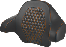 SADDLEMEN Tour Pack Backrest Pad - Honeycomb - Orange Stitching - FL '14-'24 814-07-15103