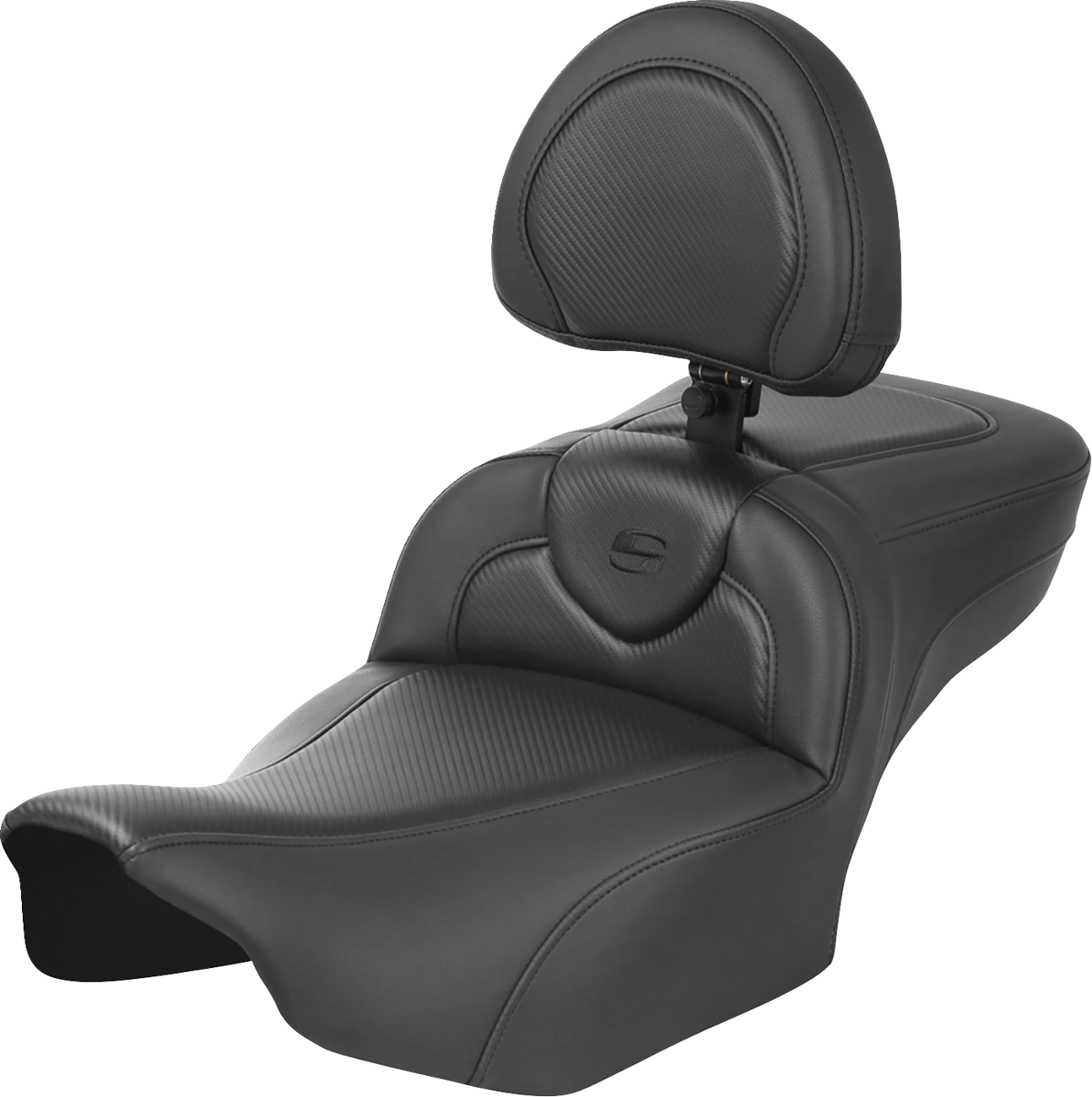 SADDLEMEN Roadsofa™ Extended Reach Seat - with Backrest - Carbon Fiber - FLTR/FLHX '23-'24 823-07-186B0