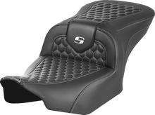 SADDLEMEN Roadsofa™ Seat - without Backrest - Honeycomb - White Stitch - FLTR/FLHX '23-'24 823-07-18906