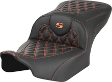 SADDLEMEN RoadSofa™ Seat - without Backrest - Carbon Fiber - Orange Stitch - FL/FX '23-'24 823-07-20603