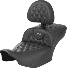 SADDLEMEN Roadsofa™ Extended Reach Seat - without Backrest - Lattice Stitch - Gray Stitch - FLTR/FLHX '23-'24 823-07-207B2