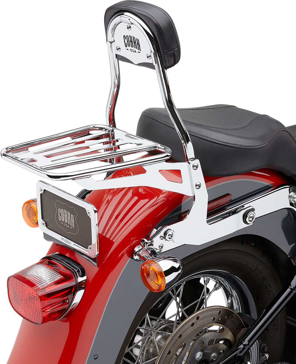 COBRA Backrest Kit - 14" - Chrome - Softail 602-2001
