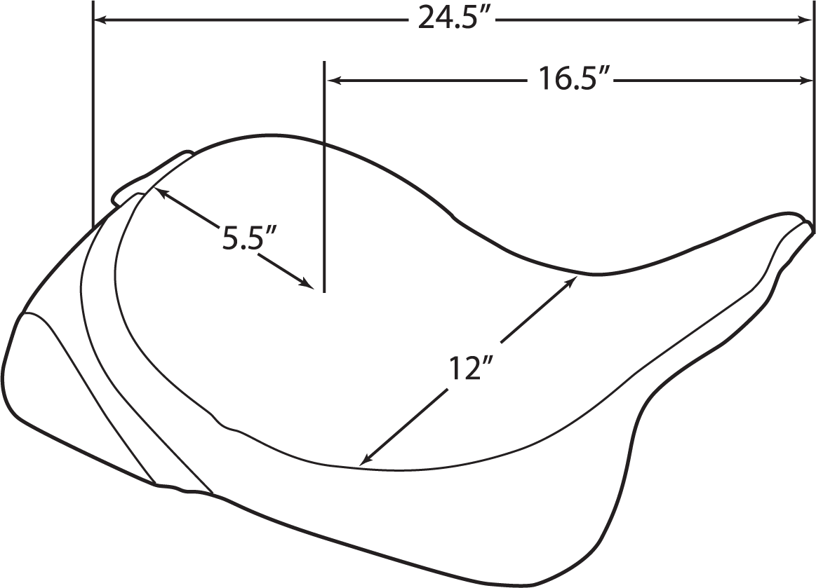 DRAG SPECIALTIES SEATS Solo Seat - Mild Stitched - Driver Backrest - FLT '97-'07 0801-0491