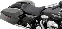 DRAG SPECIALTIES SEATS Low Solo Seat - Double Diamond - Silver Stitch - FL '08-'23 0801-1153
