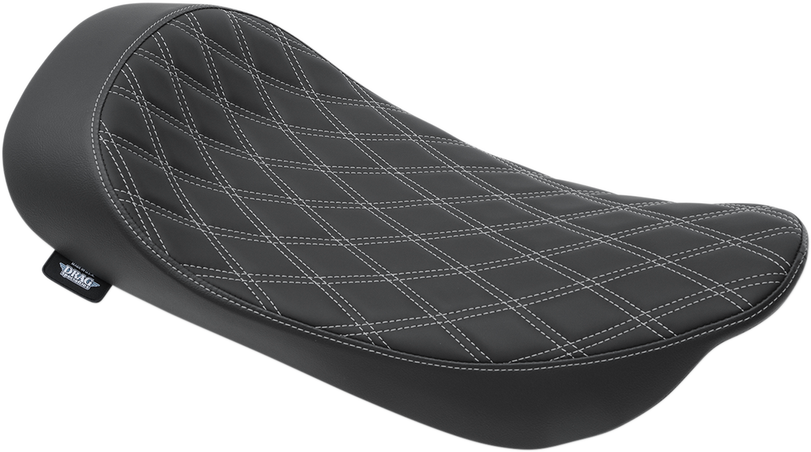 DRAG SPECIALTIES SEATS Low Solo Seat - Double Diamond - Silver Stitch - FLHR/FLHX '99-'07 0801-1156